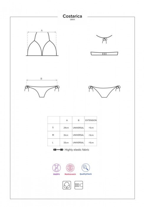 Женский купальник-бикини Costarica - Obsessive купить с доставкой