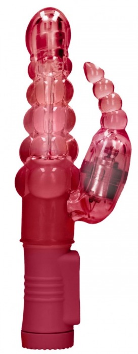 Красный вибратор-кролик Rotating Bubbles - 23,2 см. - Shots Media BV