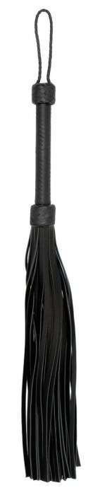 Черная многохвостая гладкая плеть Heavy Leather Tail Flogger - 76 см. - Shots Media BV - купить с доставкой в Санкт-Петербурге