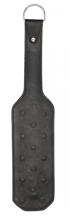 Черная шлепалка Leather Vampire Paddle - 41 см. - Shots Media BV - купить с доставкой в Санкт-Петербурге