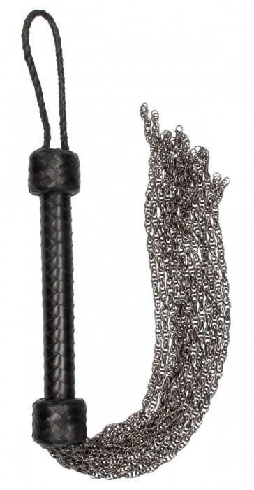 Черная многохвостая металлическая плеть Metal Chain Flogger - 53 см. - Shots Media BV - купить с доставкой в Санкт-Петербурге