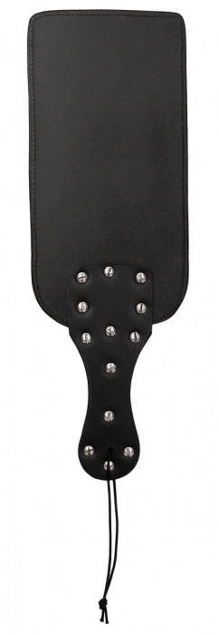 Черная шлепалка Studded Paddle - 38 см. - Shots Media BV - купить с доставкой в Санкт-Петербурге