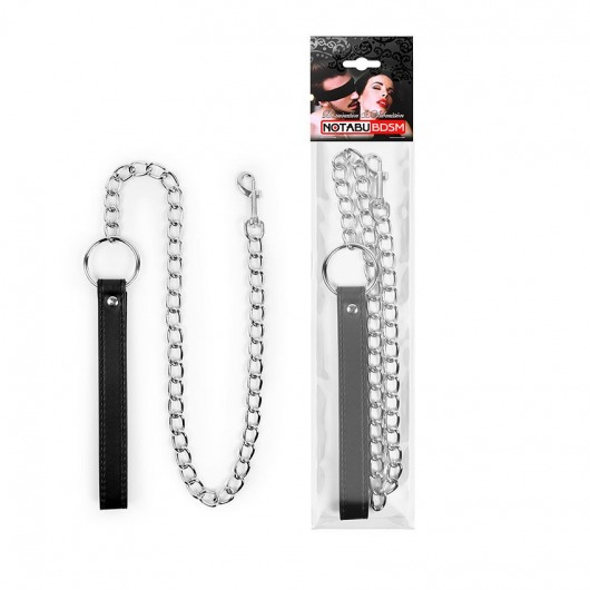 Металлический поводок для ошейника с черной ручкой - 77 см. - Bior toys - купить с доставкой в Санкт-Петербурге