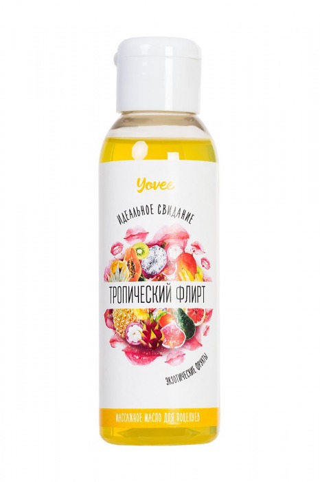 Массажное масло для поцелуев  Тропический флирт  с ароматом экзотических фруктов - 100 мл. - ToyFa - купить с доставкой в Санкт-Петербурге