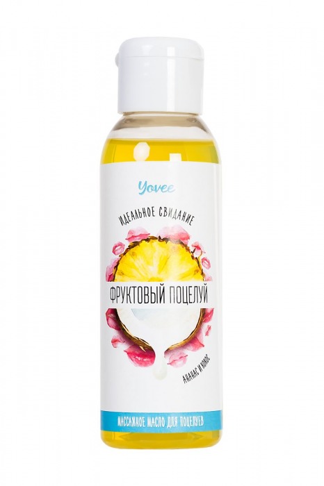 Массажное масло для поцелуев «Фруктовый поцелуй» с ароматом ананаса и кокоса - 100 мл. - ToyFa - купить с доставкой в Санкт-Петербурге