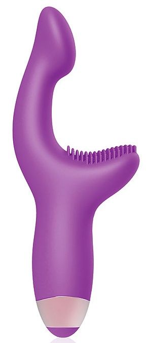 Фиолетовый G-вибромассажер с покрытым шипами выступом - Bior toys