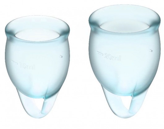 Набор голубых менструальных чаш Feel confident Menstrual Cup - Satisfyer - купить с доставкой в Санкт-Петербурге