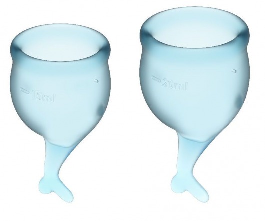 Набор голубых менструальных чаш Feel secure Menstrual Cup - Satisfyer - купить с доставкой в Санкт-Петербурге