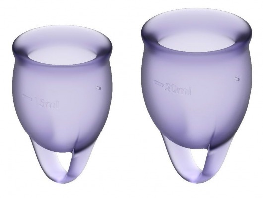 Набор фиолетовых менструальных чаш Feel confident Menstrual Cup - Satisfyer - купить с доставкой в Санкт-Петербурге
