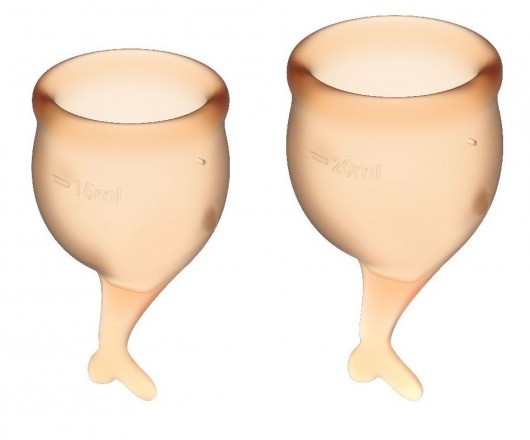 Набор оранжевых менструальных чаш Feel secure Menstrual Cup - Satisfyer - купить с доставкой в Санкт-Петербурге