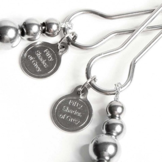 Металлические зажимы на соски Adjustable Nipple Clamps - Fifty Shades of Grey - купить с доставкой в Санкт-Петербурге