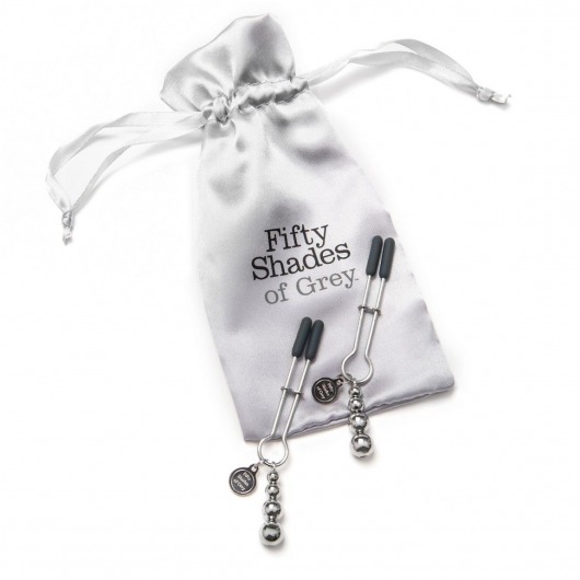Металлические зажимы на соски Adjustable Nipple Clamps - Fifty Shades of Grey - купить с доставкой в Санкт-Петербурге