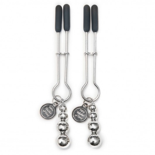 Металлические зажимы на соски Adjustable Nipple Clamps - Fifty Shades of Grey - купить с доставкой в Санкт-Петербурге