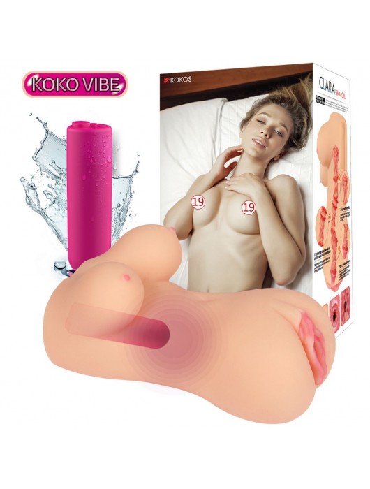 Телесный вибромастурбатор-вагина Clara OnaHole с имитацией груди - KOKOS - в Санкт-Петербурге купить с доставкой