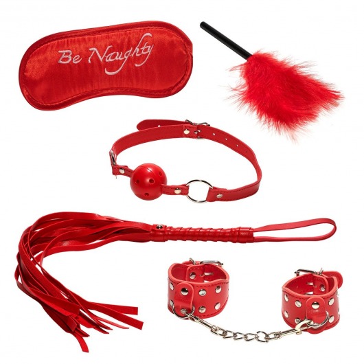 Эротический набор БДСМ из 5 предметов в красном цвете - Rubber Tech Ltd - купить с доставкой в Санкт-Петербурге
