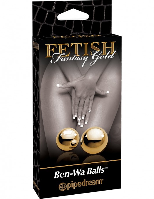 Вагинальные шарики Ben-Wa Balls золотистого цвета - Pipedream