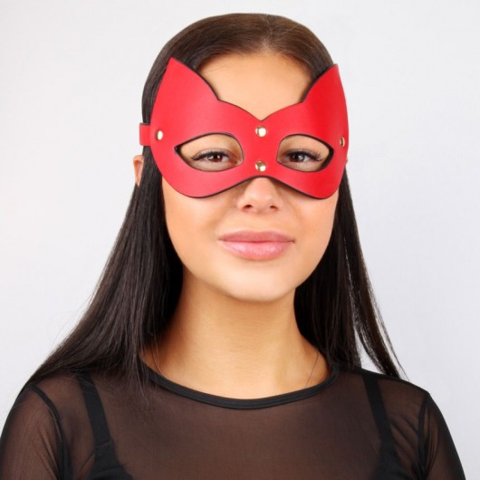 Красно-черная игровая маска с ушками - Notabu - купить с доставкой в Санкт-Петербурге