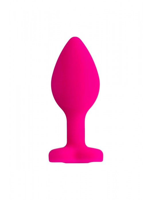 Розовая анальная втулка Diamond Heart с прозрачным кристаллом - 7 см. - ToyFa - купить с доставкой в Санкт-Петербурге