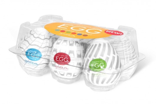 Набор из 6 мастурбаторов Tenga EGG Easy Beat с различным рельефом - Tenga - в Санкт-Петербурге купить с доставкой