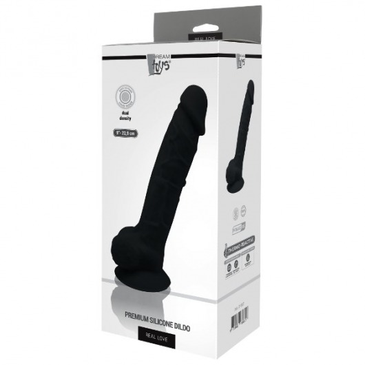 Черный фаллоимитатор на присоске DILDO 9.5INCH - 21 см. - Dream Toys