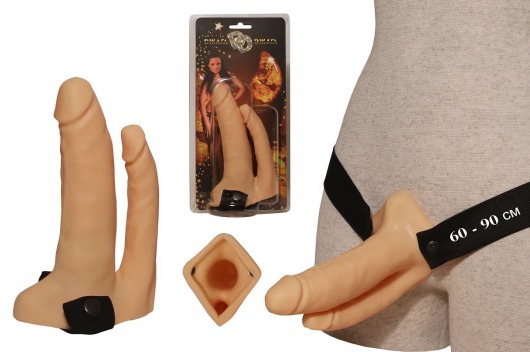 Анально-вагинальный фаллопротез №8 на резинке - 14 см. - Джага-Джага - купить с доставкой в Санкт-Петербурге