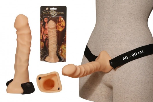 Фаллопротез №17 на резинке - 19 см. - Джага-Джага - купить с доставкой в Санкт-Петербурге