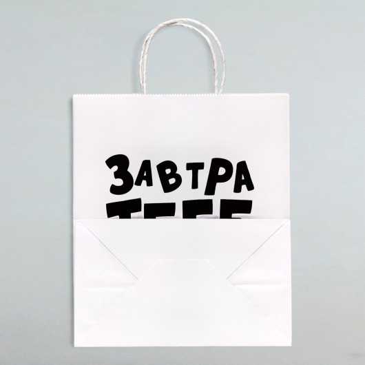 Подарочный пакет  Завтра тебе будет стыдно  - 30 х 24 см. - UPAK LAND - купить с доставкой в Санкт-Петербурге