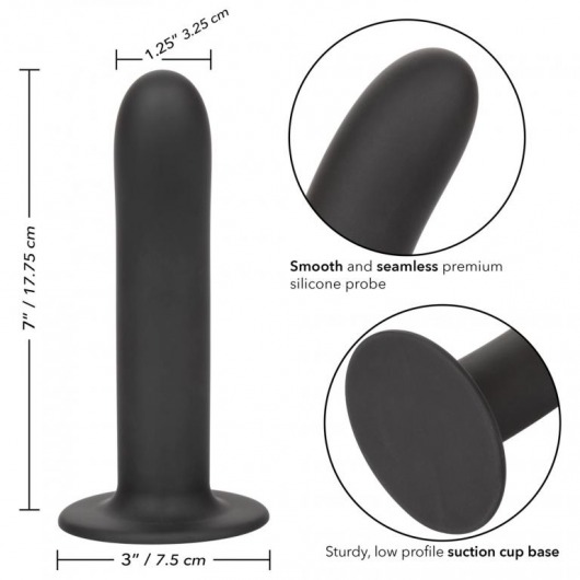 Черный силиконовый анальный стимулятор 7” Smooth Probe - 17,75 см. - California Exotic Novelties - купить с доставкой в Санкт-Петербурге