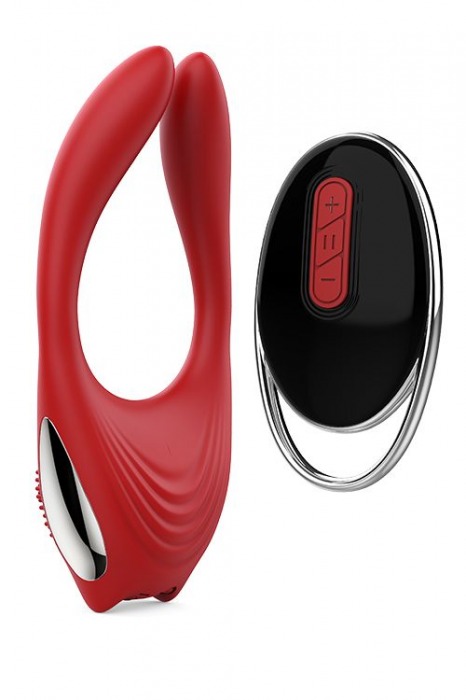 Красное эрекционное кольцо EROS с пультом ДУ - Dream Toys - в Санкт-Петербурге купить с доставкой