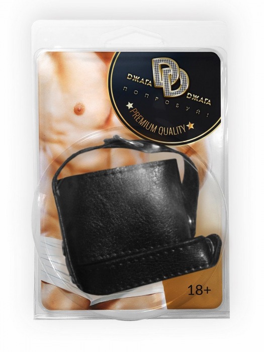 Черная утяжка на пенис и мошонку с кольцом - Джага-Джага - купить с доставкой в Санкт-Петербурге