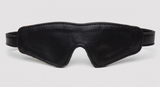 Черная плотная маска на глаза Bound to You Faux Leather Blindfold - Fifty Shades of Grey - купить с доставкой в Санкт-Петербурге