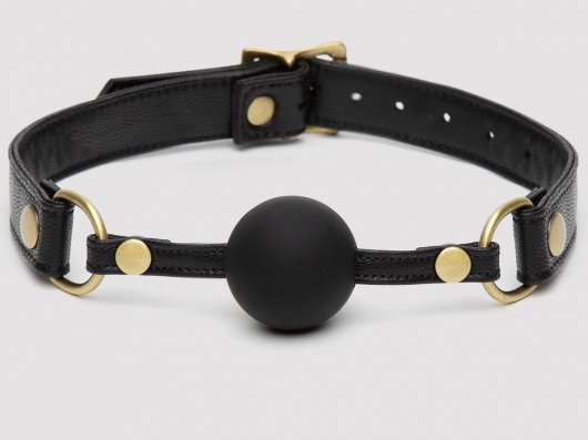 Черный кляп-шар Bound to You Faux Leather Ball Gag - Fifty Shades of Grey - купить с доставкой в Санкт-Петербурге