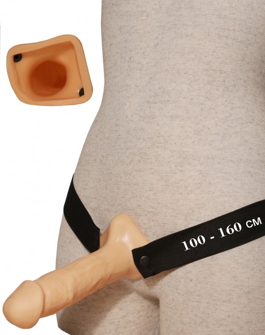 Фаллопротез №5 на резинке размера XXL - 17 см. - Джага-Джага - купить с доставкой в Санкт-Петербурге