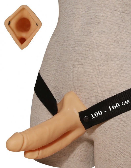 Анально-вагинальный фаллопротез №8 на резинке размера XXL - 14 см. - Джага-Джага - купить с доставкой в Санкт-Петербурге