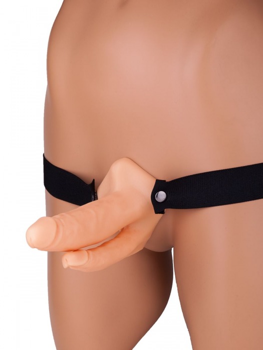 Анально-вагинальный фаллопротез №8 на резинке размера XXL - 14 см. - Джага-Джага - купить с доставкой в Санкт-Петербурге