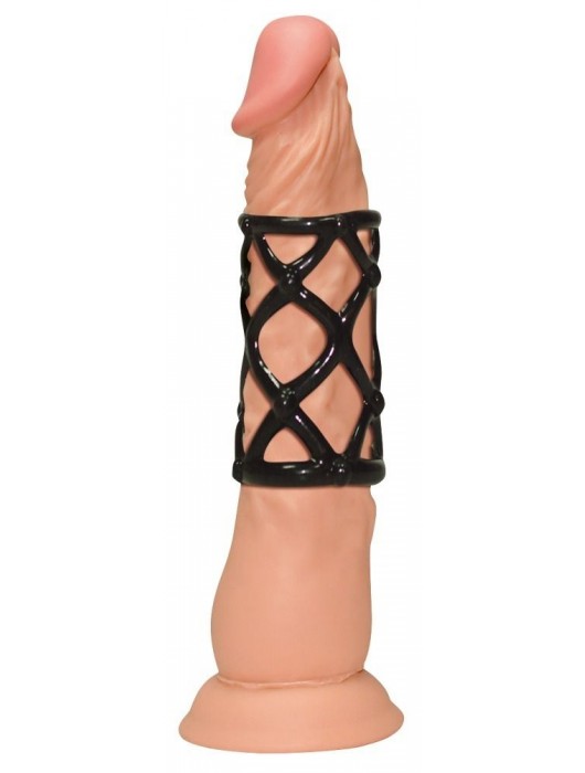 Чёрная насадка-сетка на пенис Orgasmus Wunder - Orion - в Санкт-Петербурге купить с доставкой
