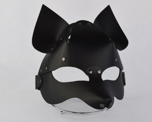 Черная кожаная маска  Лиса - Sitabella - купить с доставкой в Санкт-Петербурге