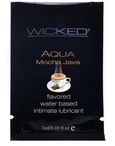 Лубрикант со вкусом кофе мокко WICKED AQUA Mocha Java - 3 мл. - Wicked - купить с доставкой в Санкт-Петербурге