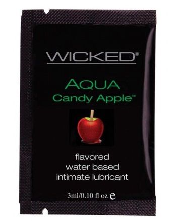 Лубрикант с ароматом сахарного яблока WICKED AQUA Candy Apple - 3 мл. - Wicked - купить с доставкой в Санкт-Петербурге