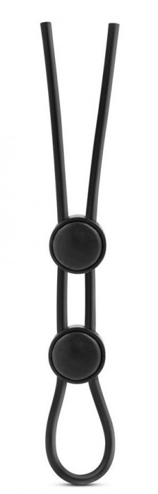 Черное двойное эрекционное лассо Silicone Double Loop Cock Ring - Blush Novelties - в Санкт-Петербурге купить с доставкой