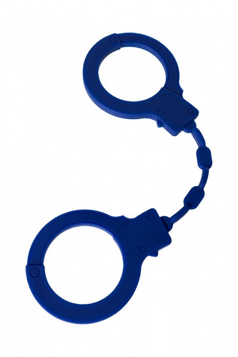 Синие силиконовые наручники  Штучки-дрючки - Штучки-дрючки - купить с доставкой в Санкт-Петербурге