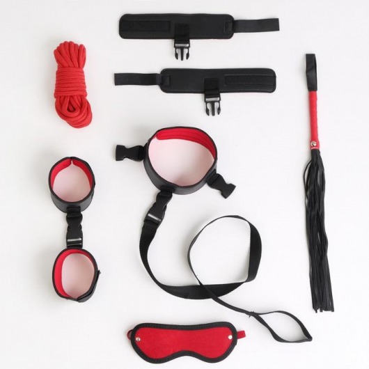 Черно-красный эротический набор из 7 предметов - Сима-Ленд - купить с доставкой в Санкт-Петербурге