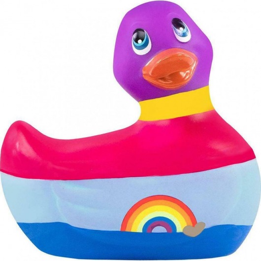 Вибратор-уточка I Rub My Duckie 2.0 Colors с разноцветными полосками - Big Teaze Toys - купить с доставкой в Санкт-Петербурге