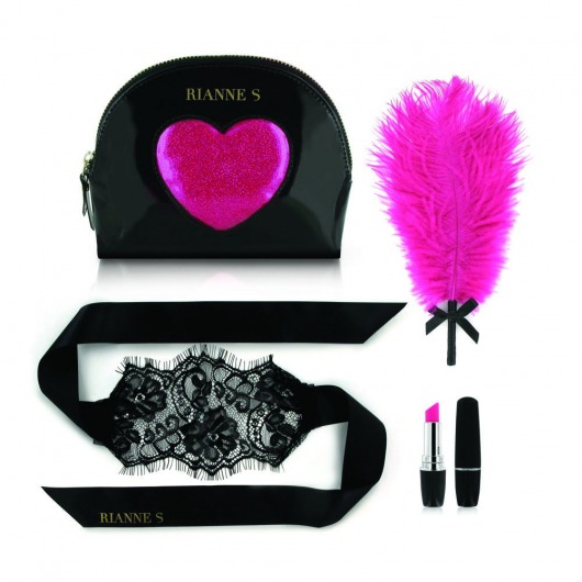 Черно-розовый эротический набор Kit d Amour - Rianne S - купить с доставкой в Санкт-Петербурге