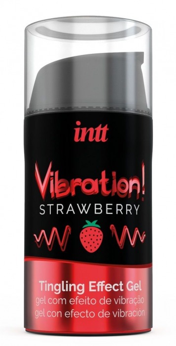Жидкий интимный гель с эффектом вибрации Vibration! Strawberry - 15 мл. - INTT - купить с доставкой в Санкт-Петербурге