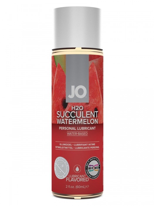 Лубрикант на водной основе с ароматом арбуза JO Flavored Watermelon - 60 мл. - System JO - купить с доставкой в Санкт-Петербурге