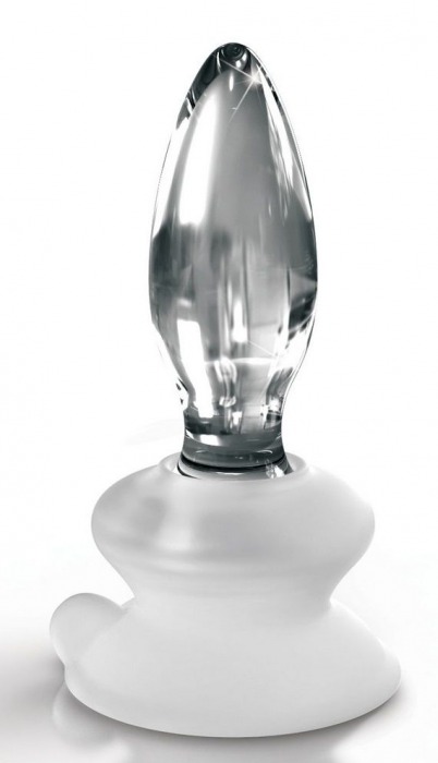 Прозрачная стеклянная пробка Icicles №91 с силиконовой присоской - 10 см. - Pipedream