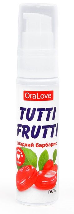 Гель-смазка Tutti-frutti со вкусом барбариса - 30 гр. - Биоритм - купить с доставкой в Санкт-Петербурге