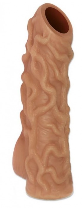 Телесная насадка с венками и открытой головкой Nude Sleeve M - 12 см. - KOKOS - в Санкт-Петербурге купить с доставкой