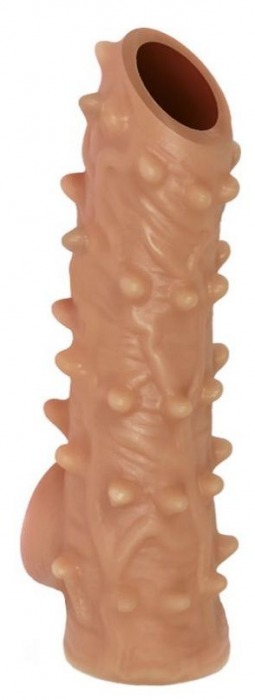 Телесная насадка с шипами и открытой головкой Nude Sleeve M - 12 см. - KOKOS - в Санкт-Петербурге купить с доставкой